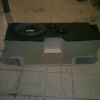 2001 camaro custom 15 inch box 4.4 cubic foot box tuned to 35 hz with 2 4 inch aero ports with a audioque hdc 3 a 15 back view